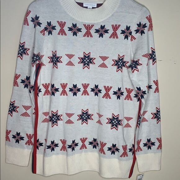 Charter Club Women's Ivory Patterned Mock Neck - Picture 3 of 6